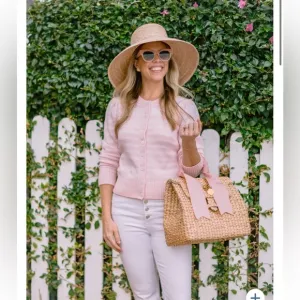 NWT SAIL to SABLE Blush Button Front Bow Cardigan