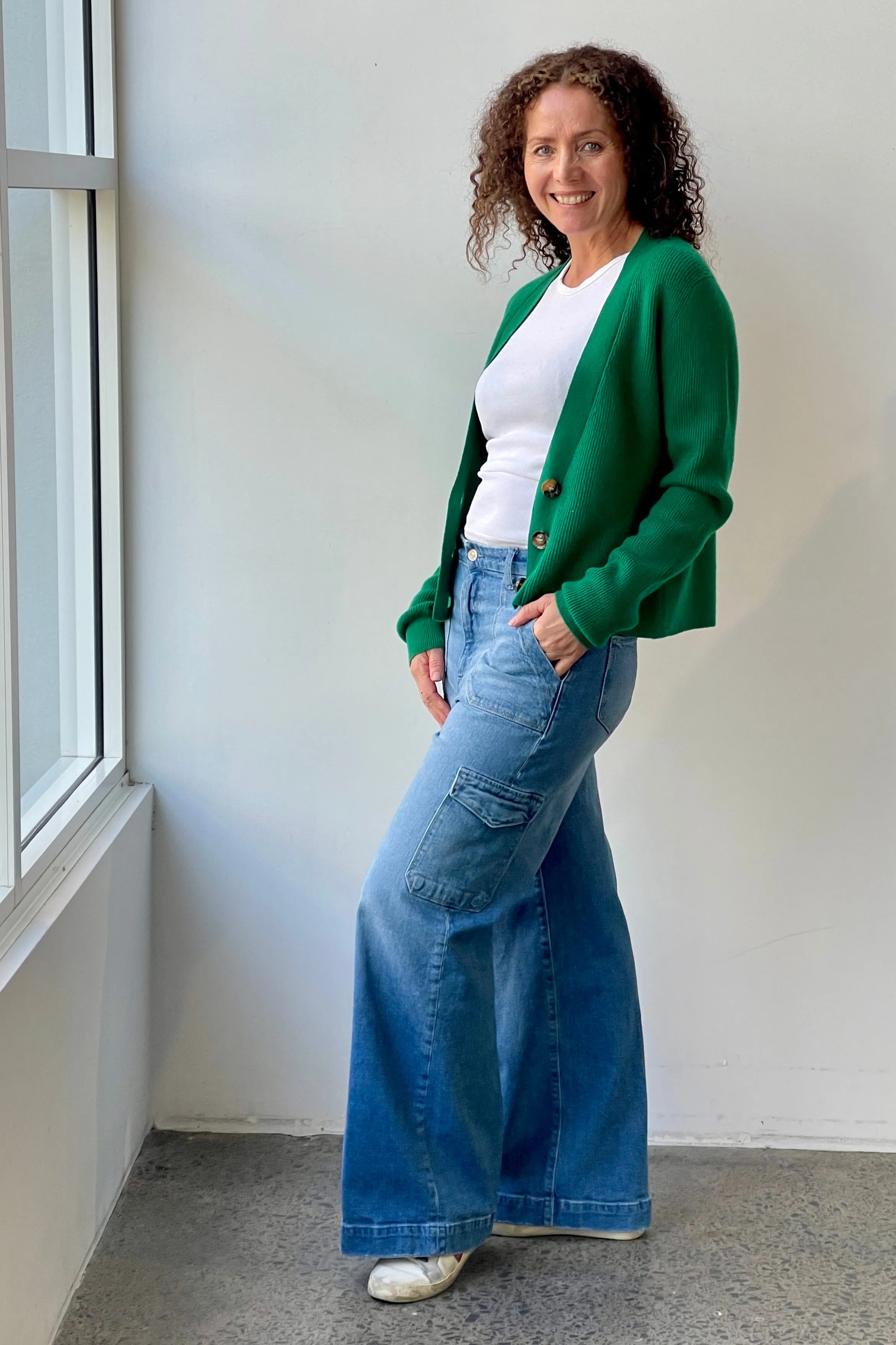 October Reign Atlas Cashmere Cardigan - Emerald Green