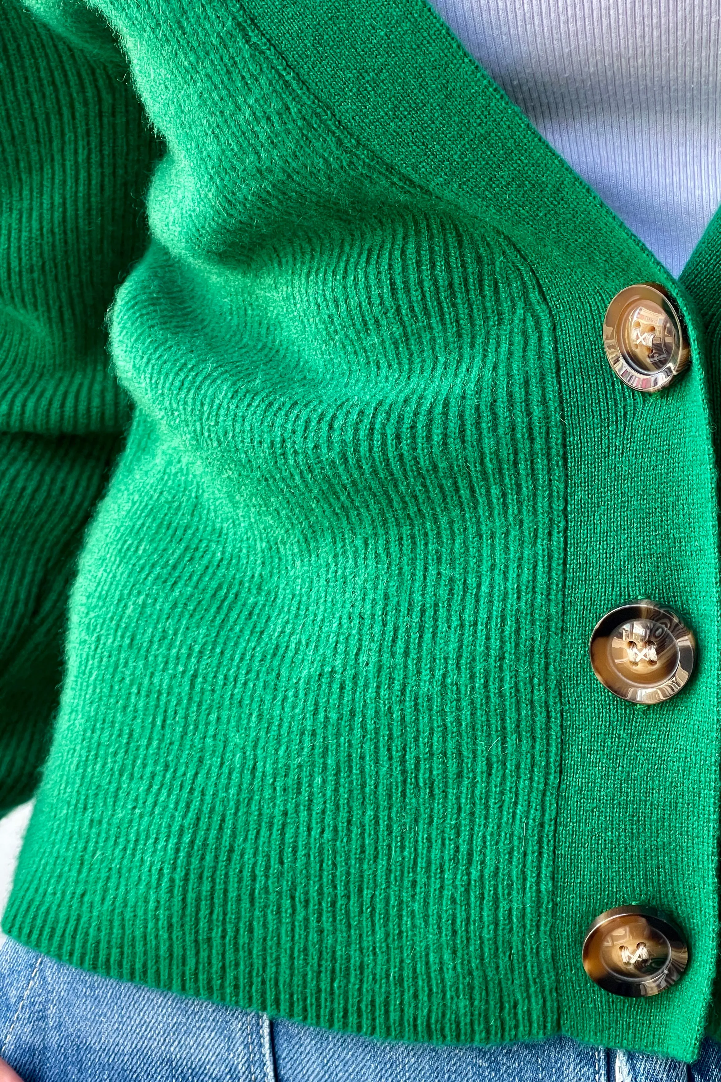 October Reign Atlas Cashmere Cardigan - Emerald Green