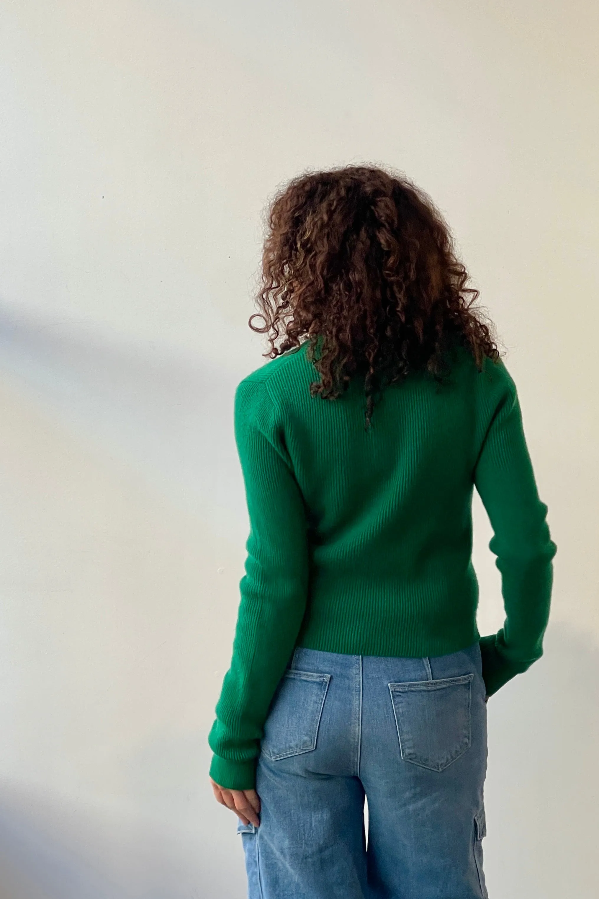 October Reign Atlas Cashmere Cardigan - Emerald Green