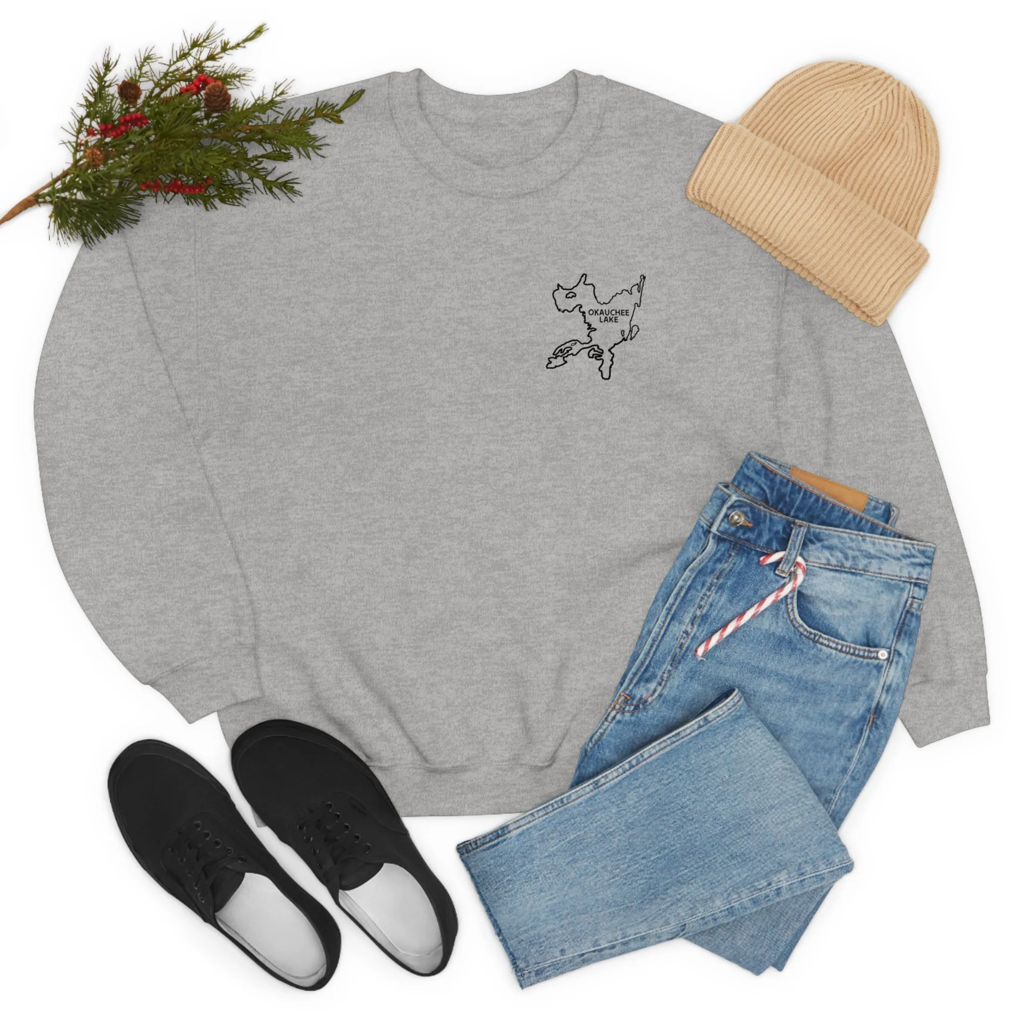 Okauchee Lake, Plain back Unisex Heavy Blend™ Crewneck Sweatshirt