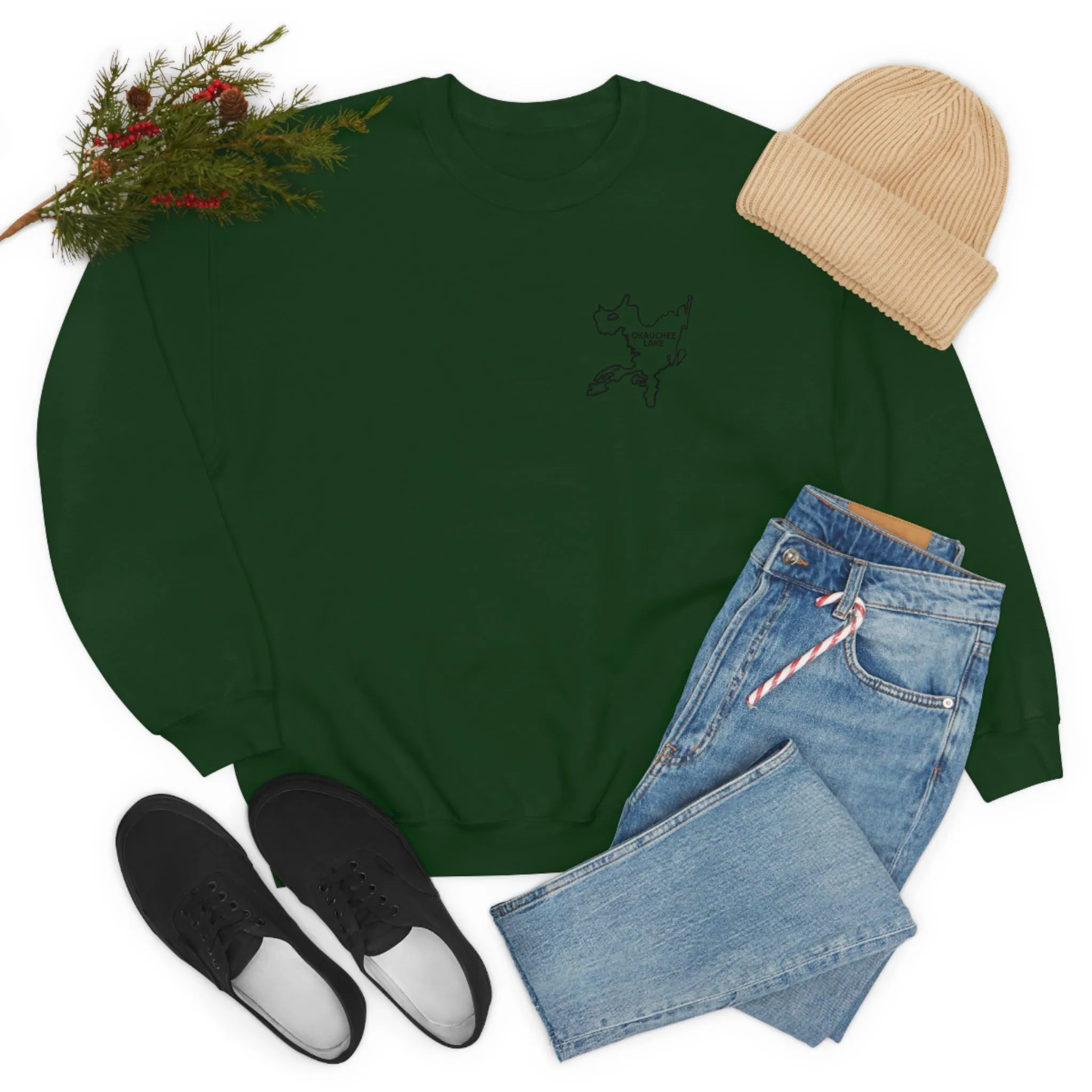 Okauchee Lake, Plain back Unisex Heavy Blend™ Crewneck Sweatshirt