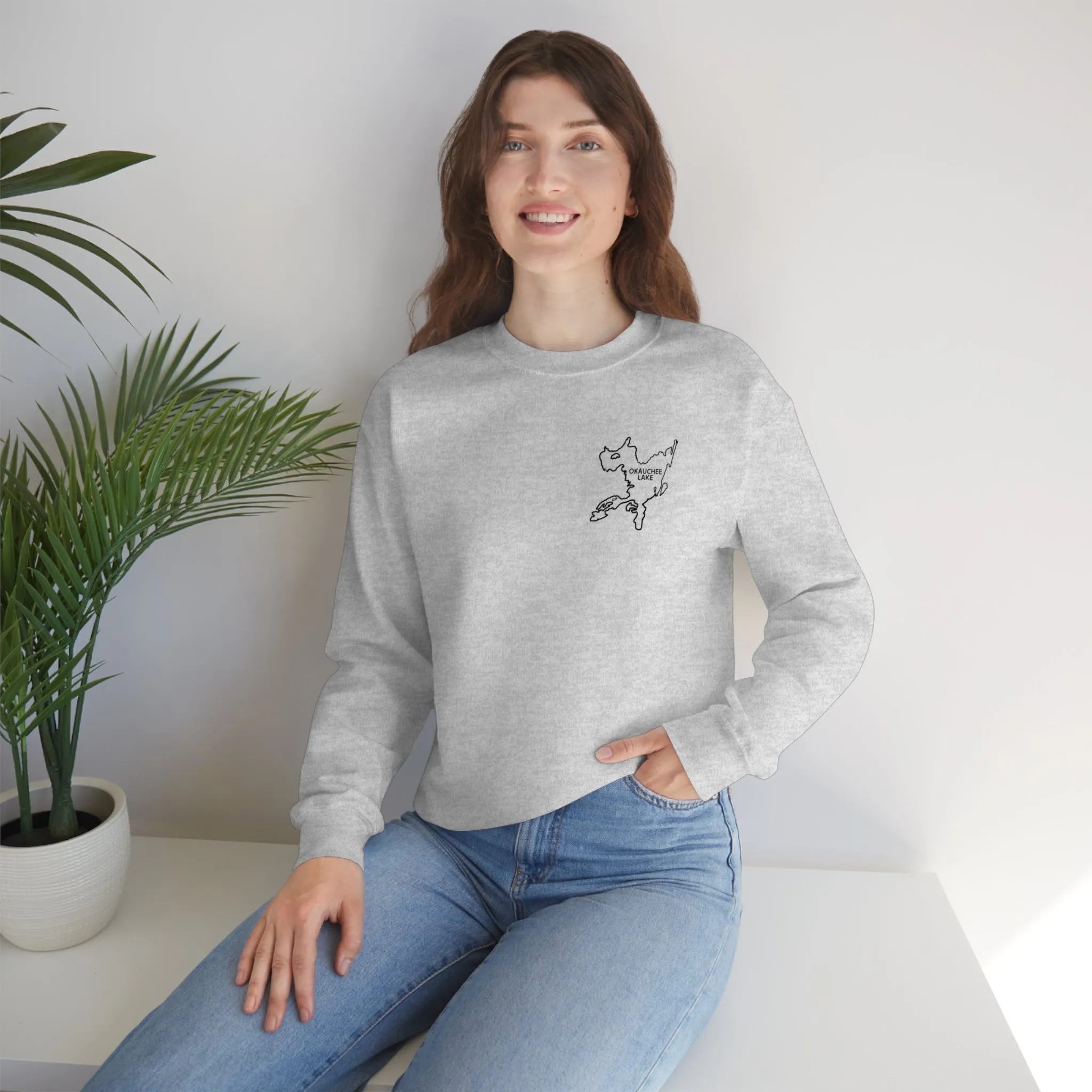 Okauchee Lake, Plain back Unisex Heavy Blend™ Crewneck Sweatshirt