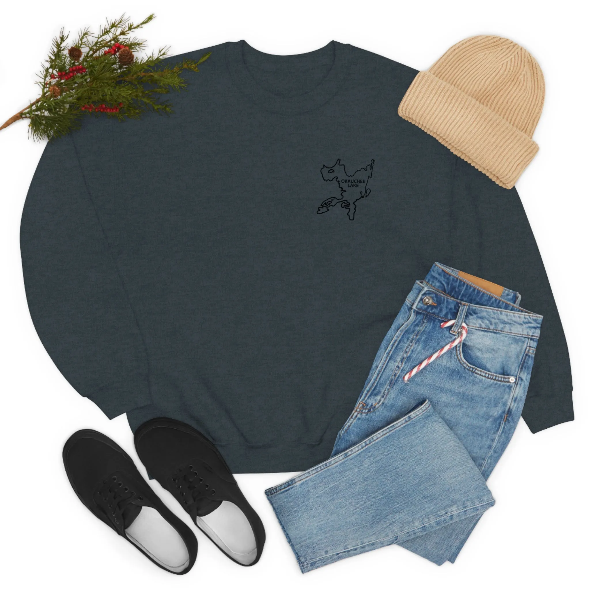 Okauchee Lake, Plain back Unisex Heavy Blend™ Crewneck Sweatshirt