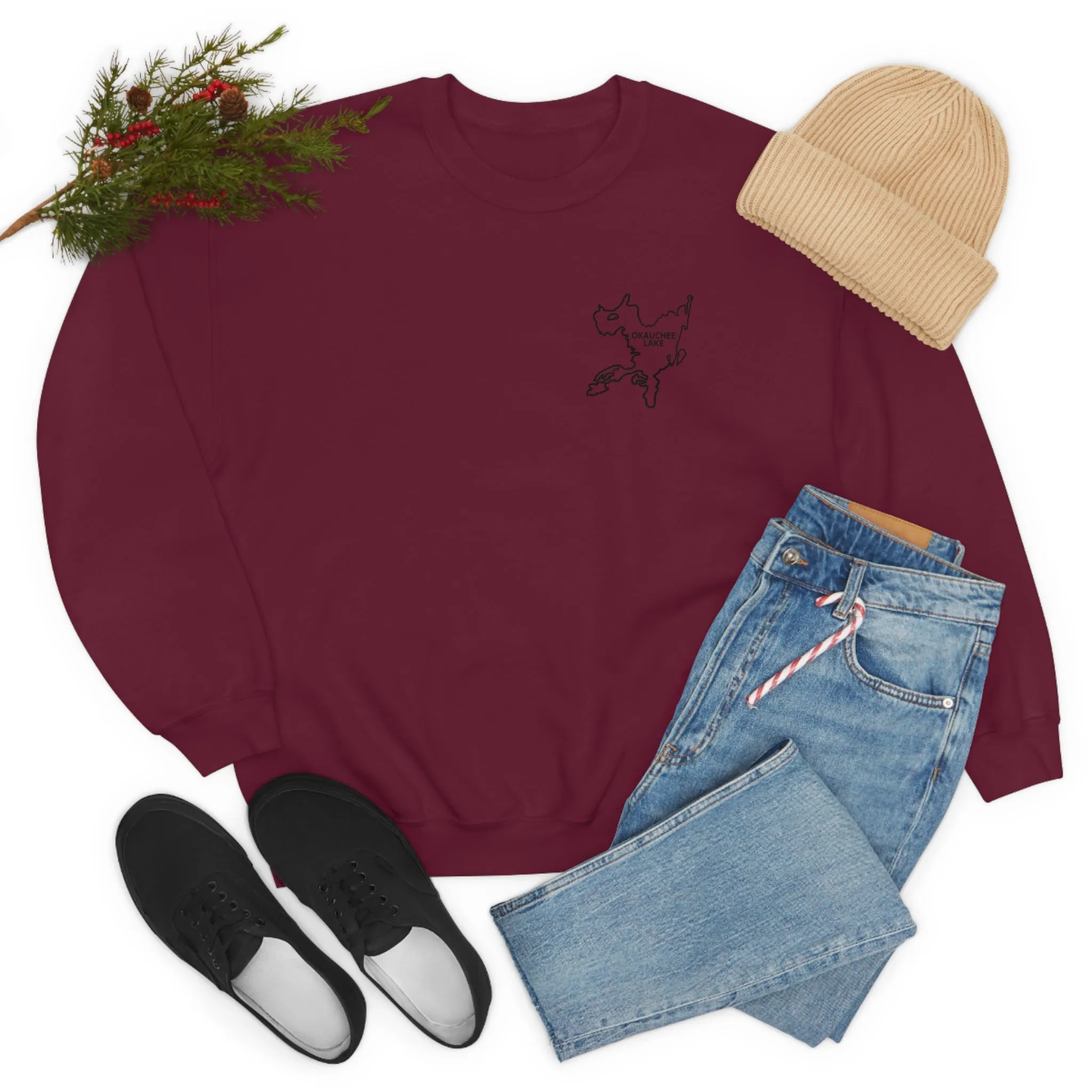 Okauchee Lake, Plain back Unisex Heavy Blend™ Crewneck Sweatshirt