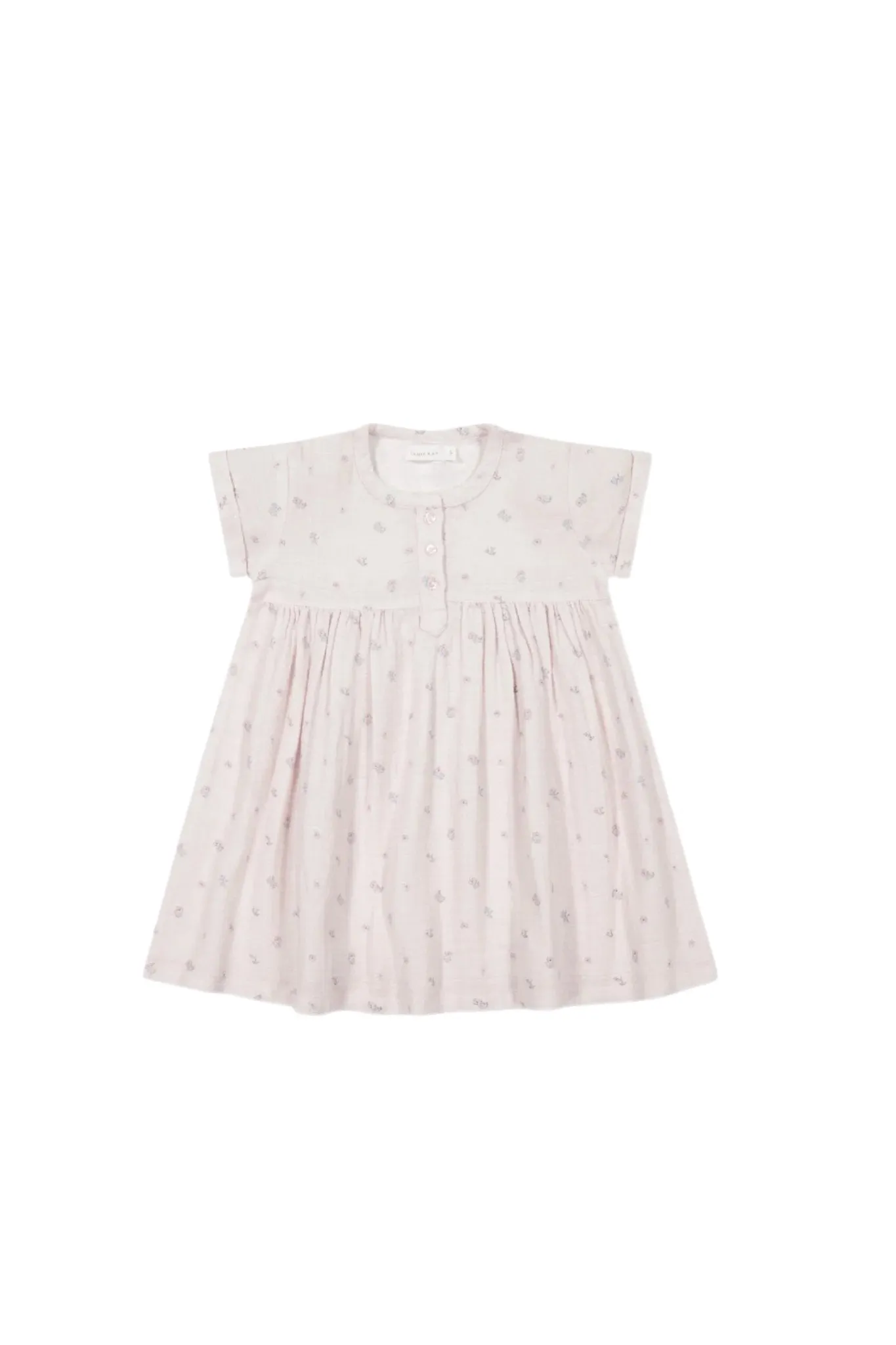 Organic Cotton Muslin Short Sleeve Dress - Meredith Violet | Jamie Kay
