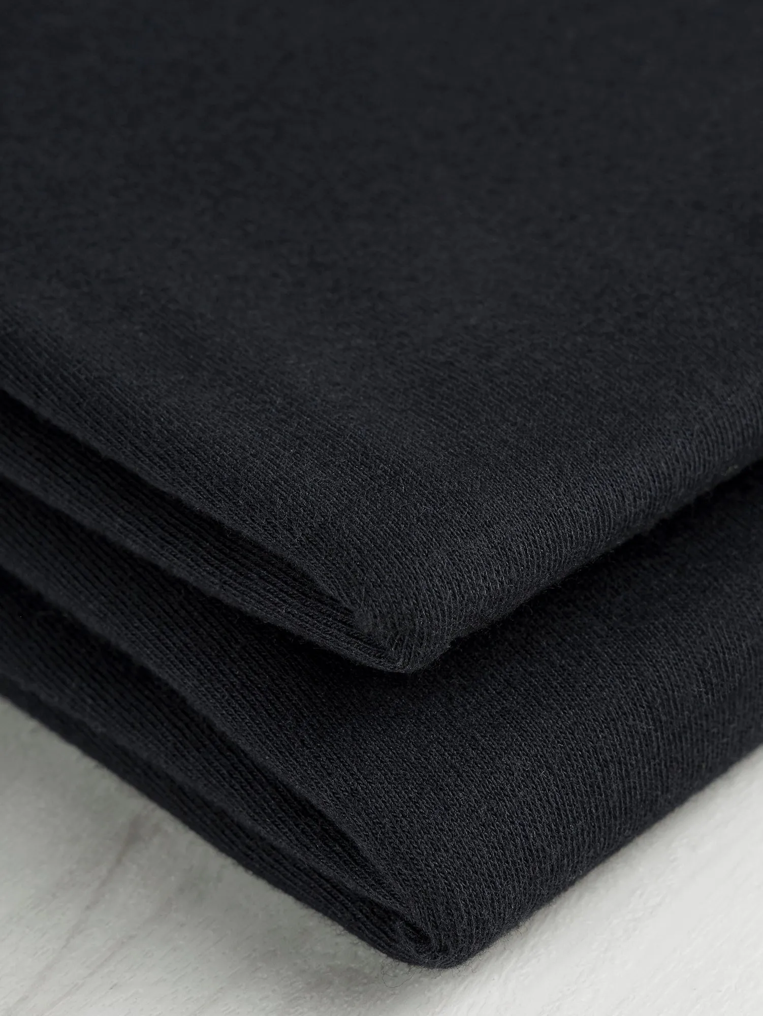 Organic Cotton Washed Jersey Knit - Black