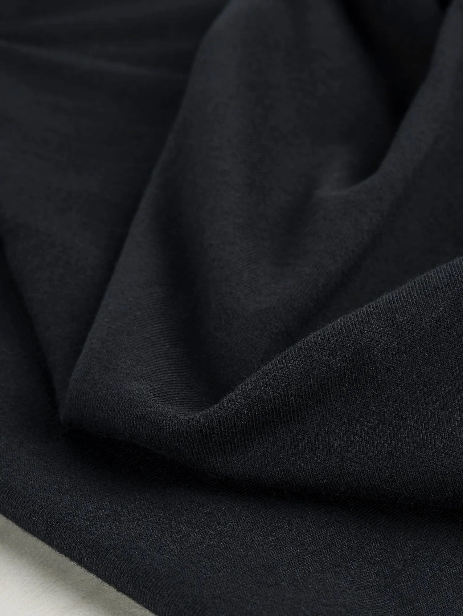 Organic Cotton Washed Jersey Knit - Black
