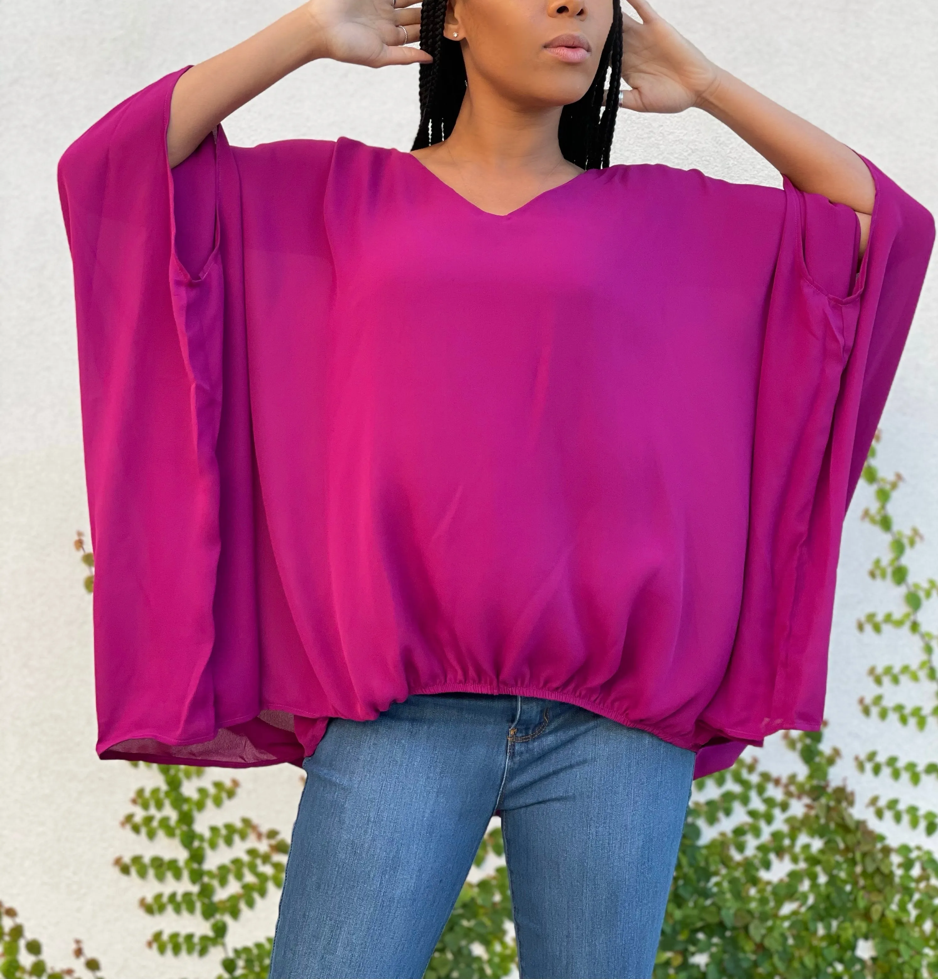 Oversized Magenta Top