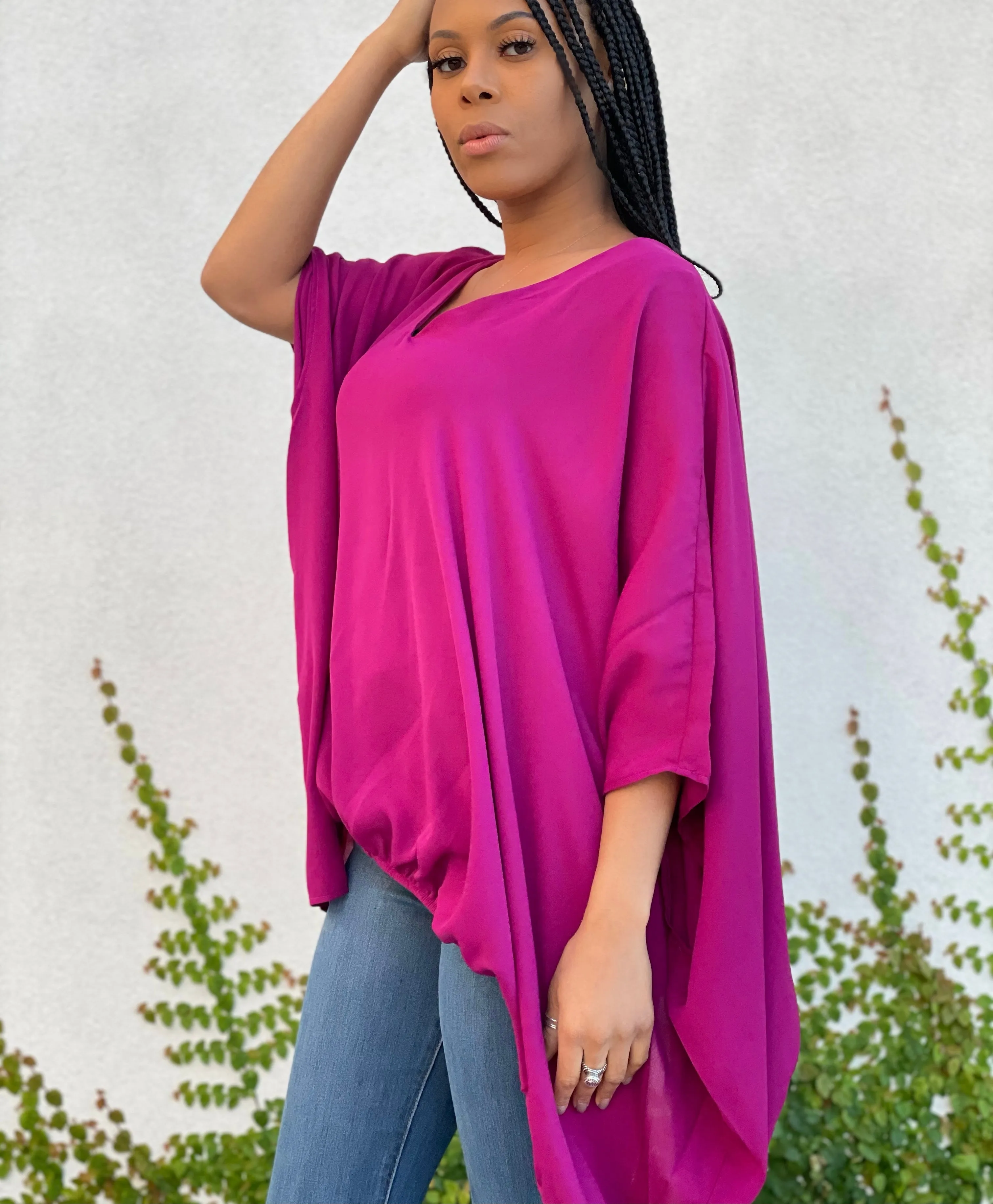 Oversized Magenta Top