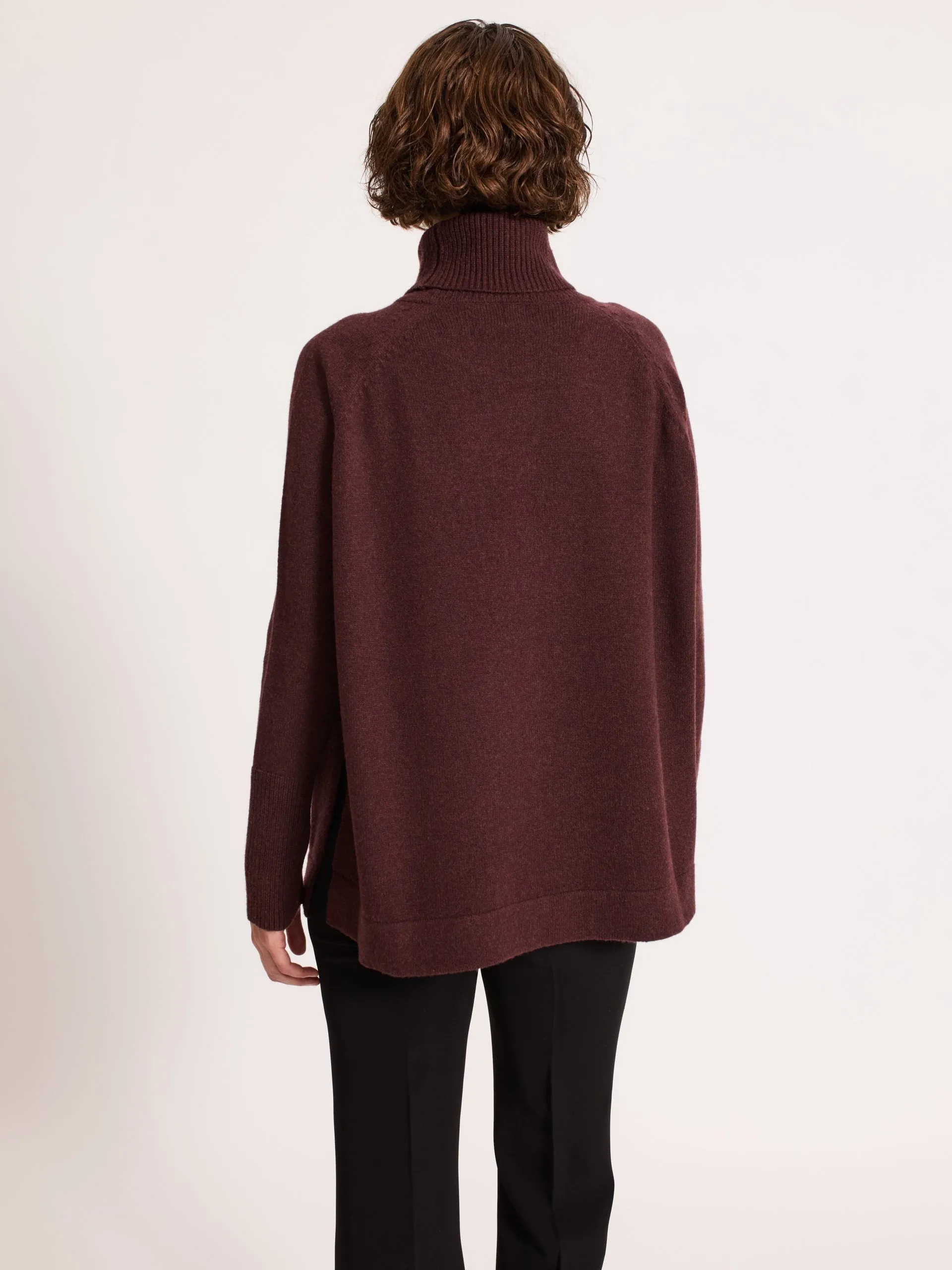 Oversized Raglan Sleeve Jumper Rust Brown