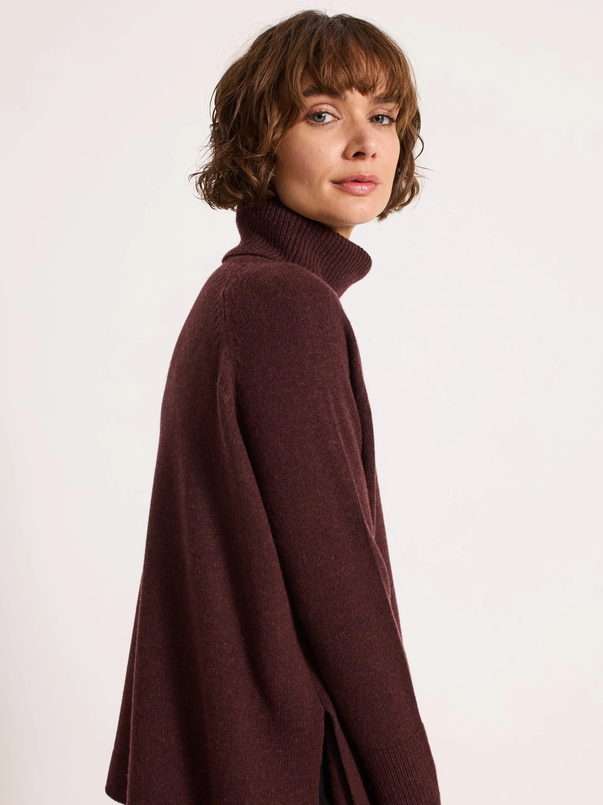 Oversized Raglan Sleeve Jumper Rust Brown
