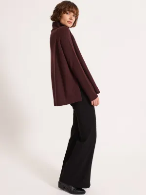 Oversized Raglan Sleeve Jumper Rust Brown