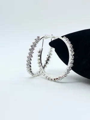 Oversized rhinestone hoop earrings