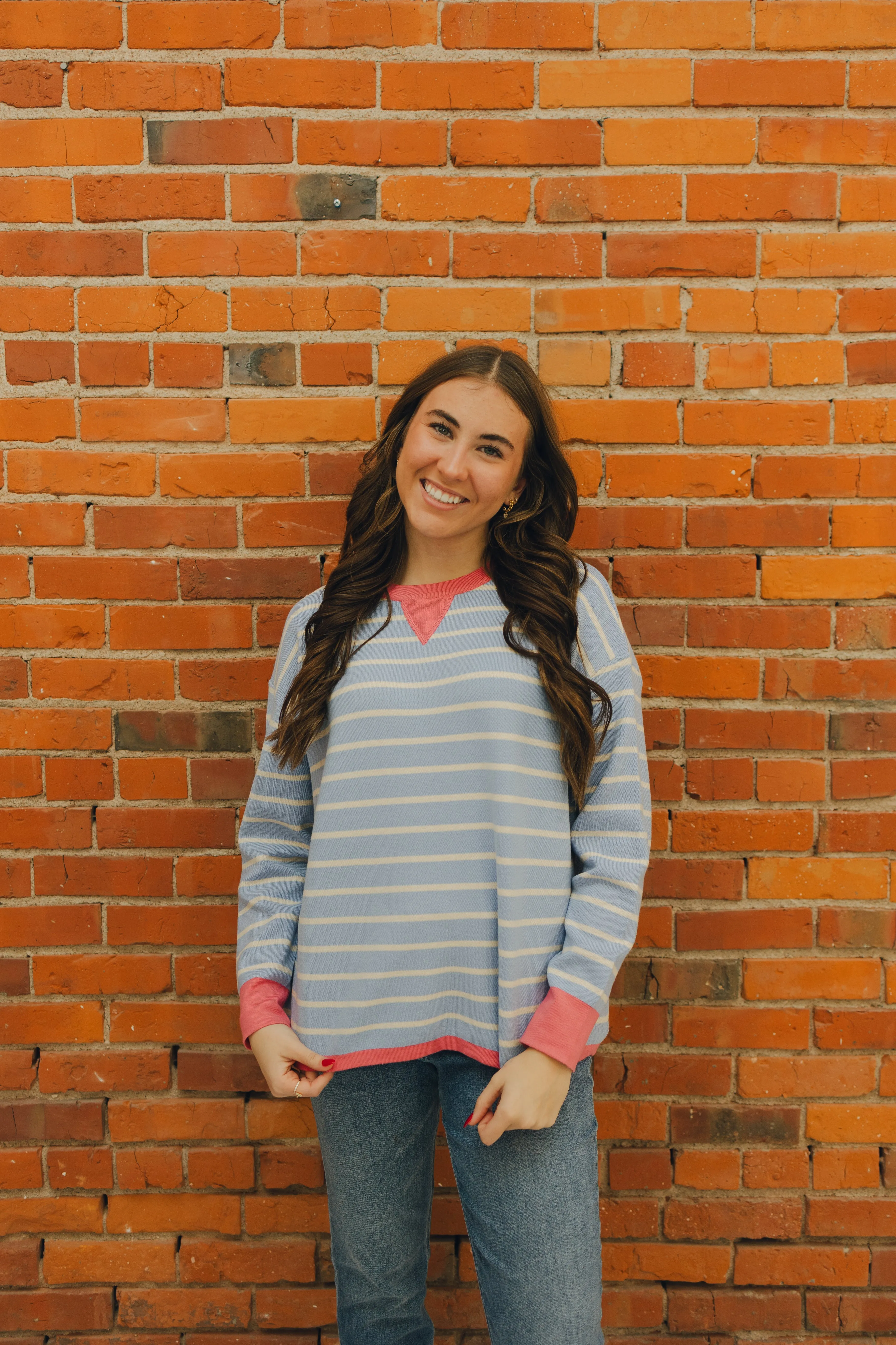 Oversized Striped Contrast Sweater