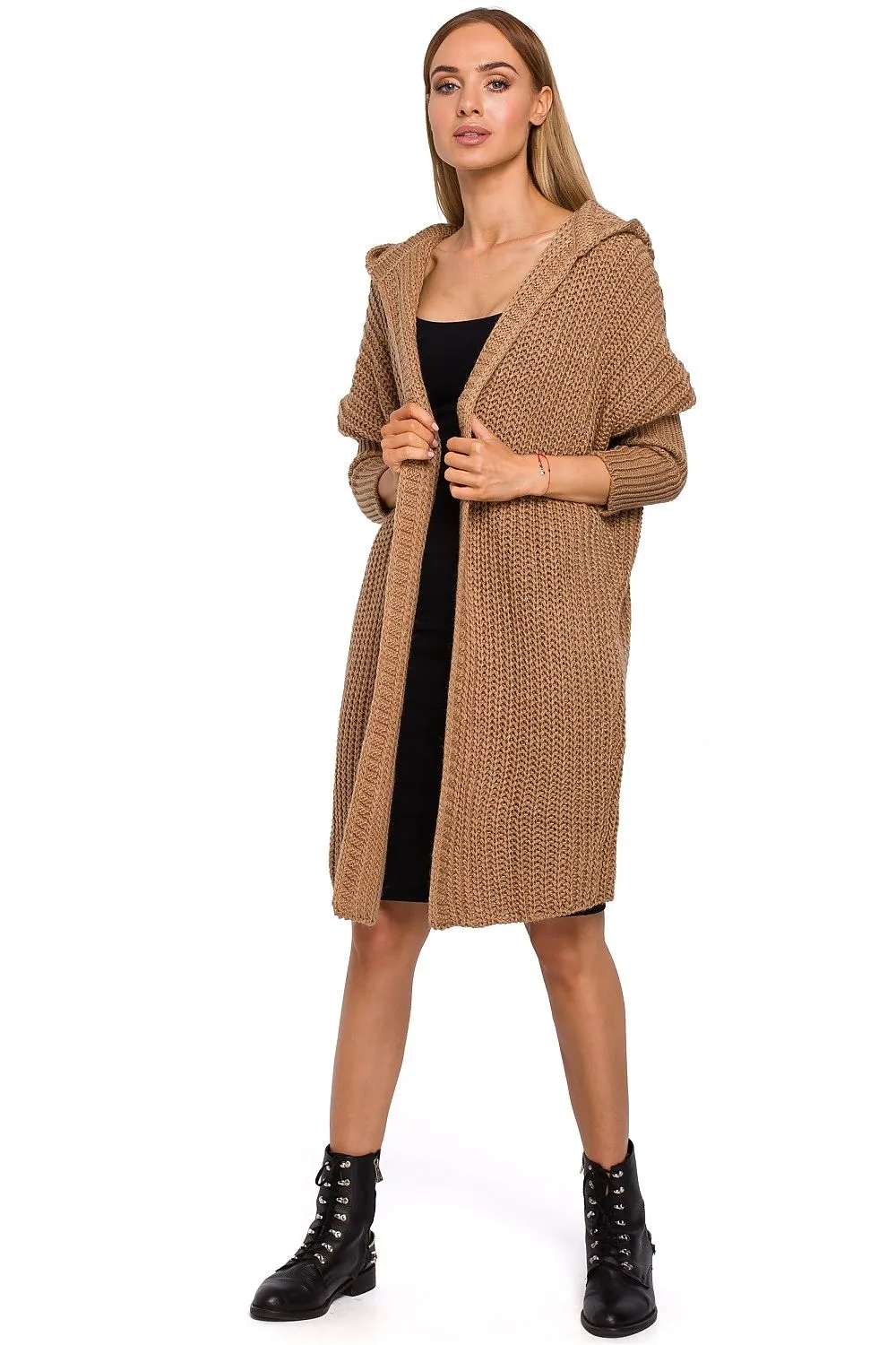 Oversized Unbuttoned Cardigan With Pockets