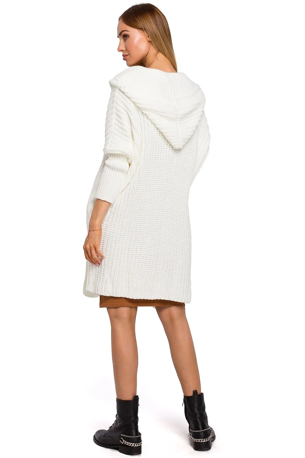 Oversized Unbuttoned Cardigan With Pockets