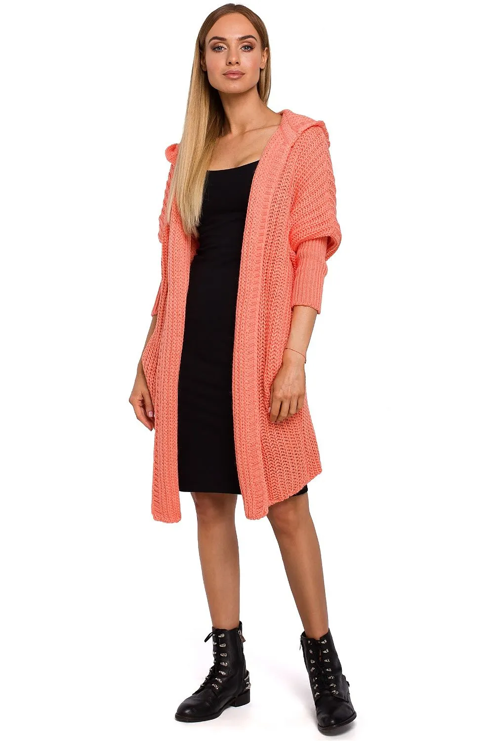 Oversized Unbuttoned Cardigan With Pockets