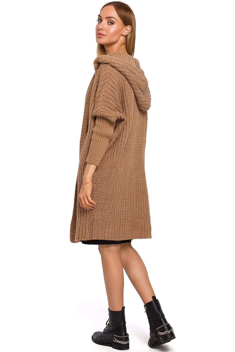 Oversized Unbuttoned Cardigan With Pockets