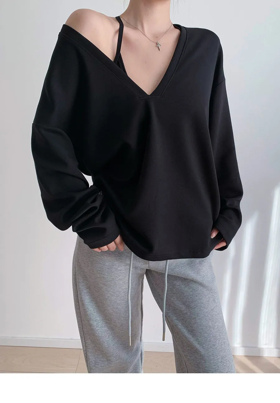 Oversized V-neck sweater