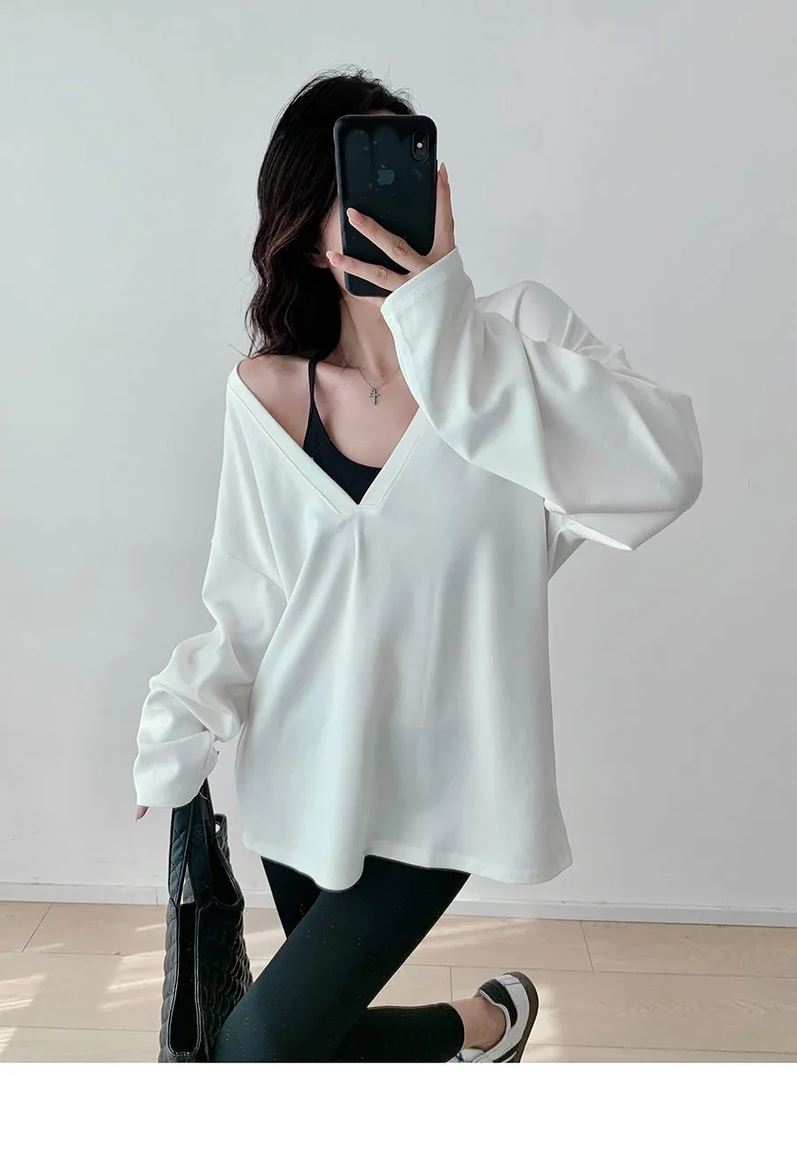 Oversized V-neck sweater