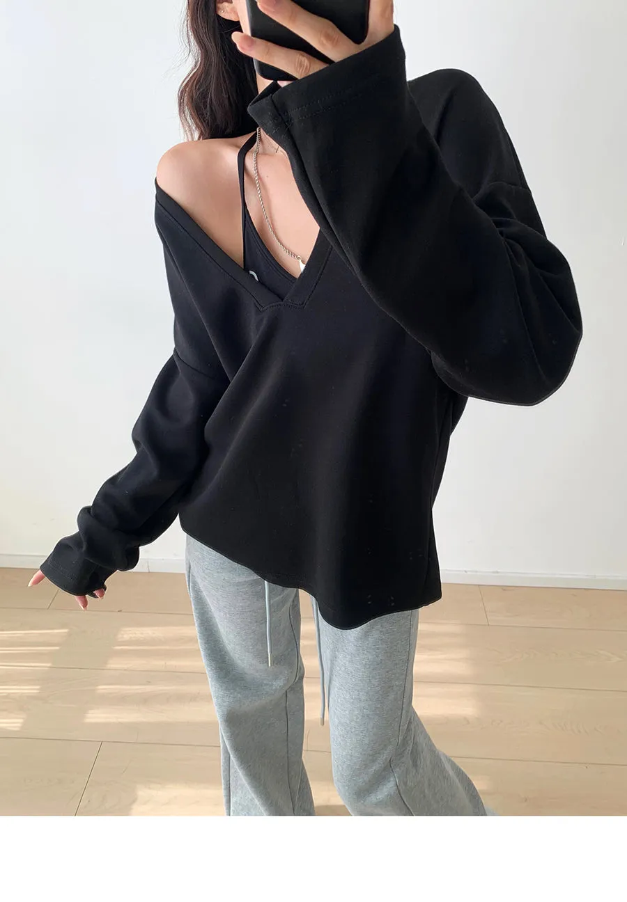 Oversized V-neck sweater