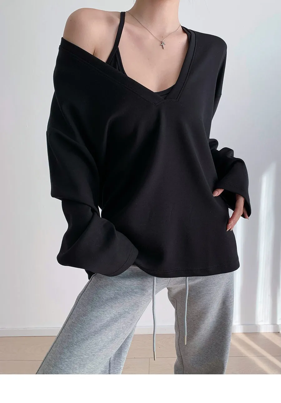 Oversized V-neck sweater