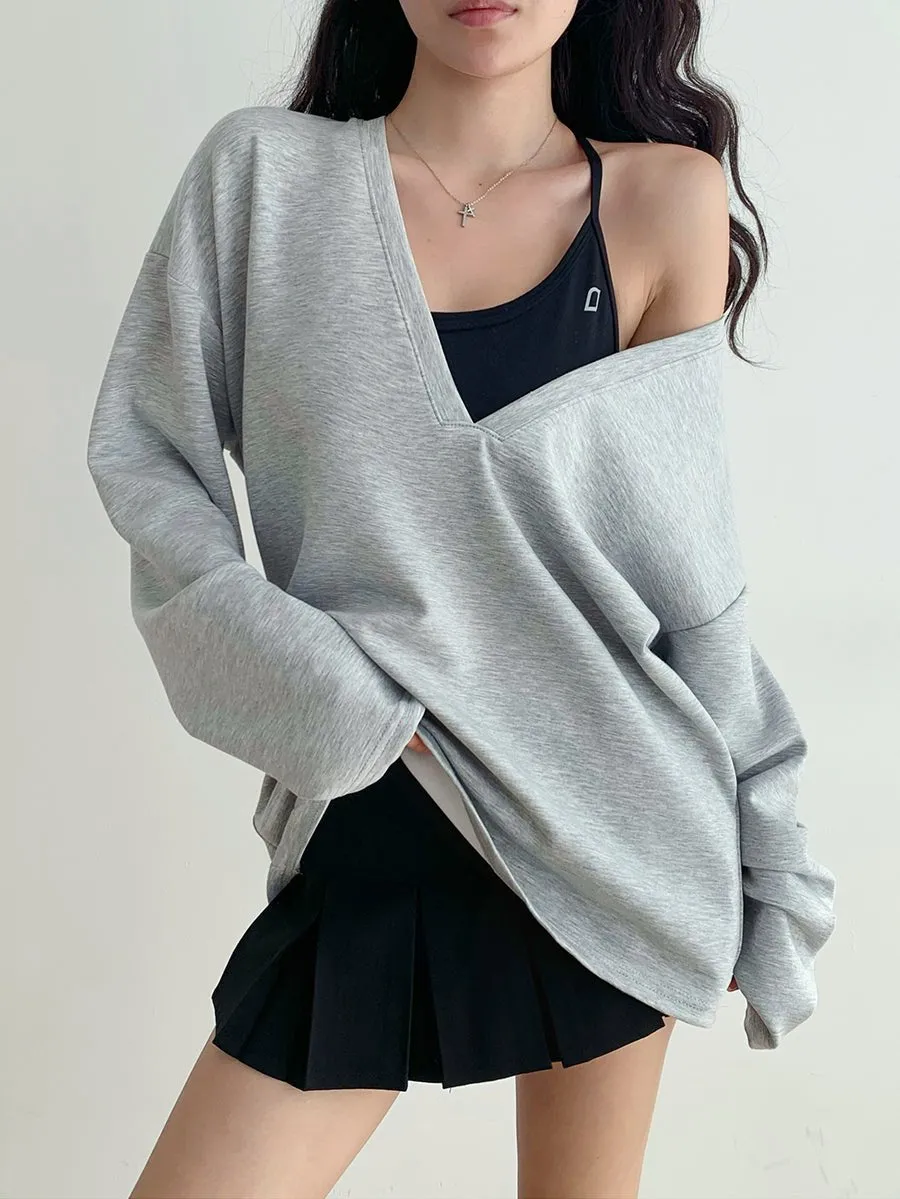 Oversized V-neck sweater
