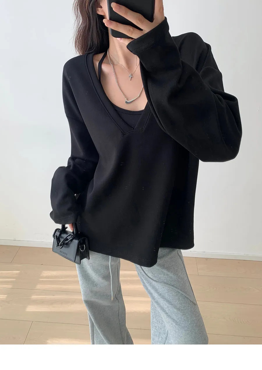 Oversized V-neck sweater
