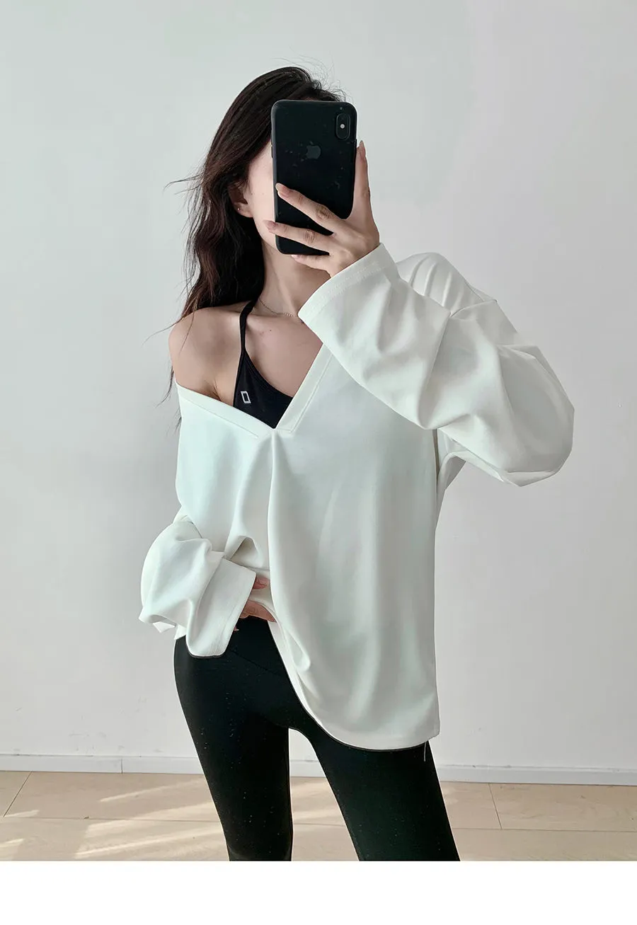Oversized V-neck sweater