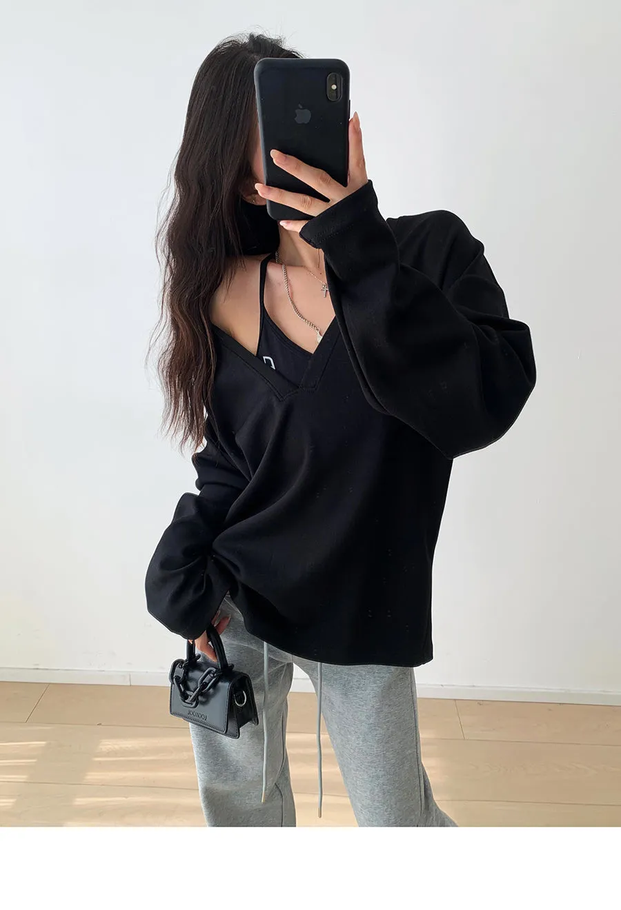Oversized V-neck sweater