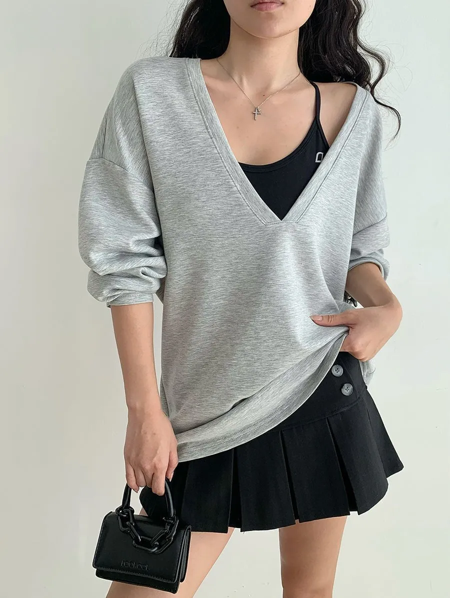 Oversized V-neck sweater