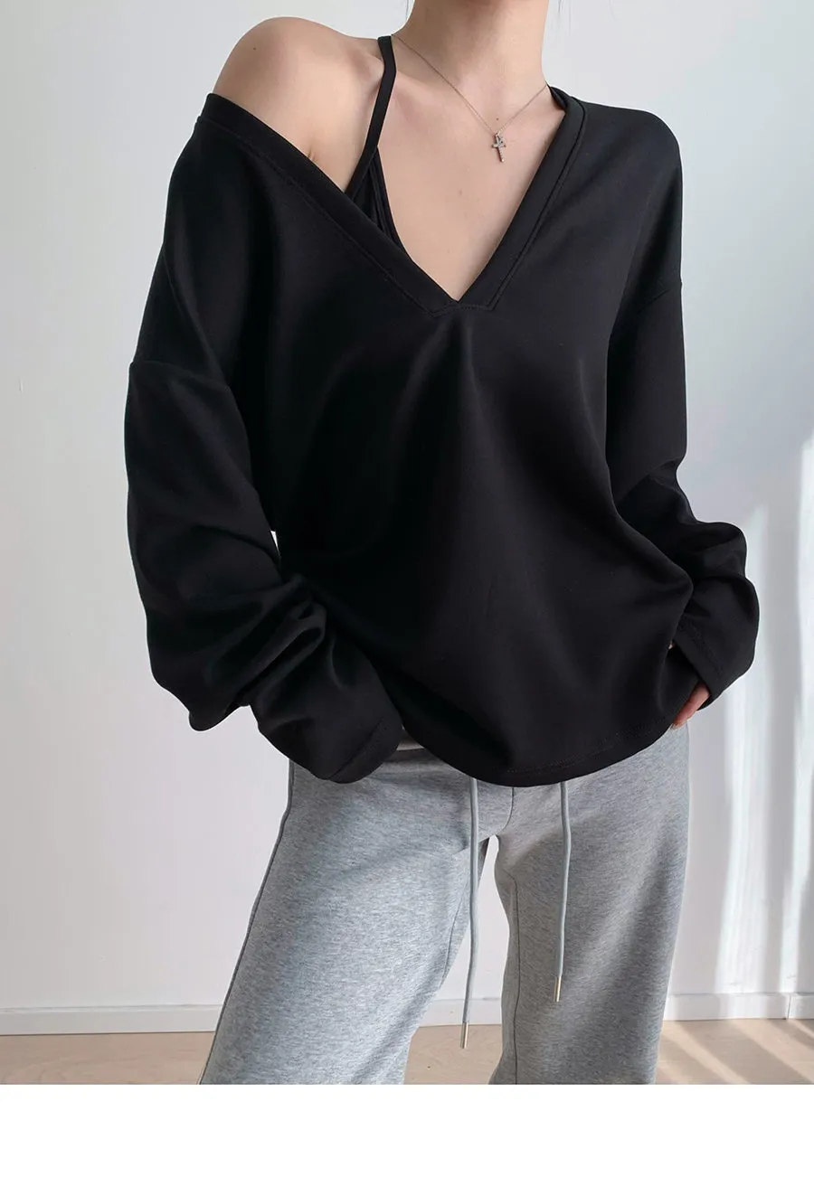 Oversized V-neck sweater