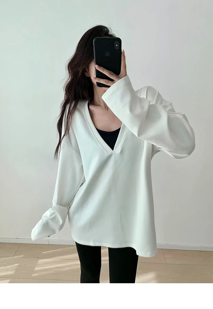 Oversized V-neck sweater