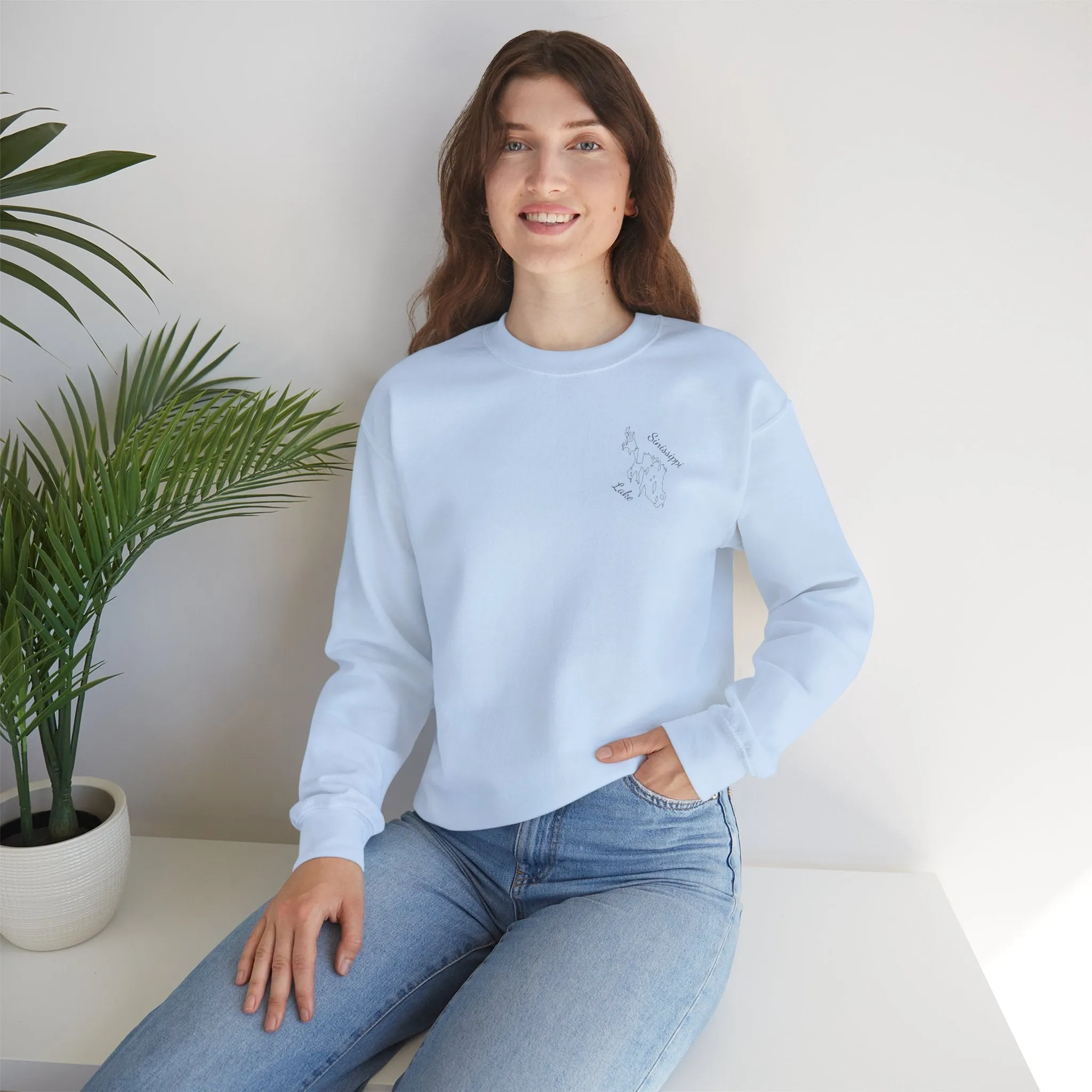 Paddle Board Girl - Sinissippi Lake Unisex Heavy Blend™ Crewneck Sweatshirt