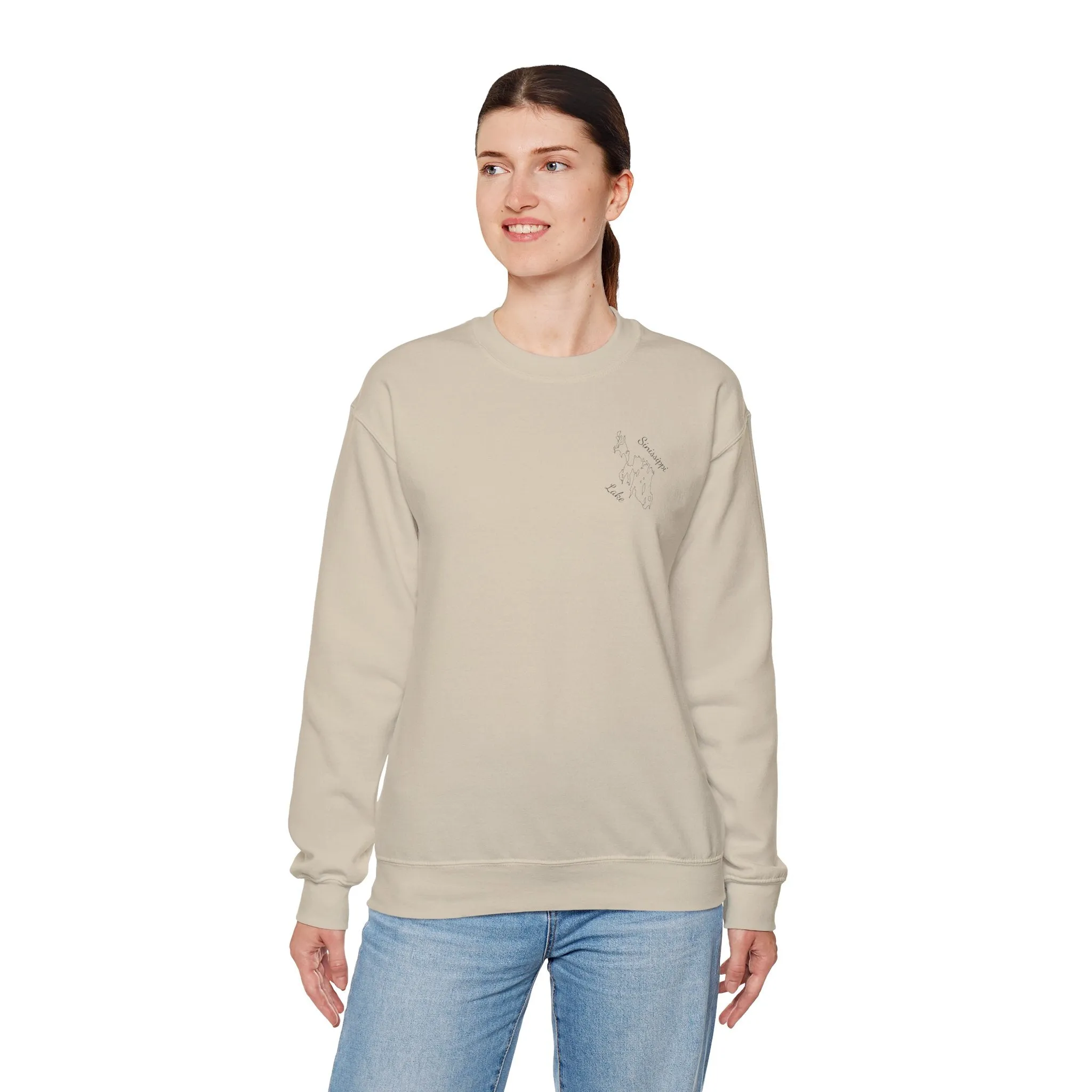 Paddle Board Girl - Sinissippi Lake Unisex Heavy Blend™ Crewneck Sweatshirt