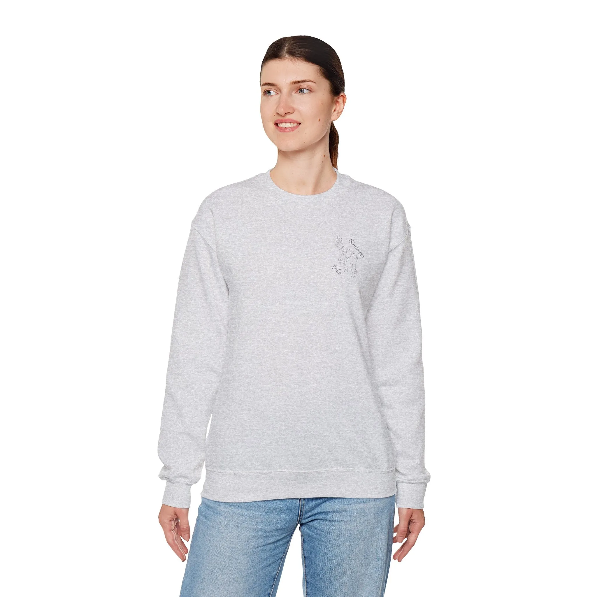 Paddle Board Girl - Sinissippi Lake Unisex Heavy Blend™ Crewneck Sweatshirt