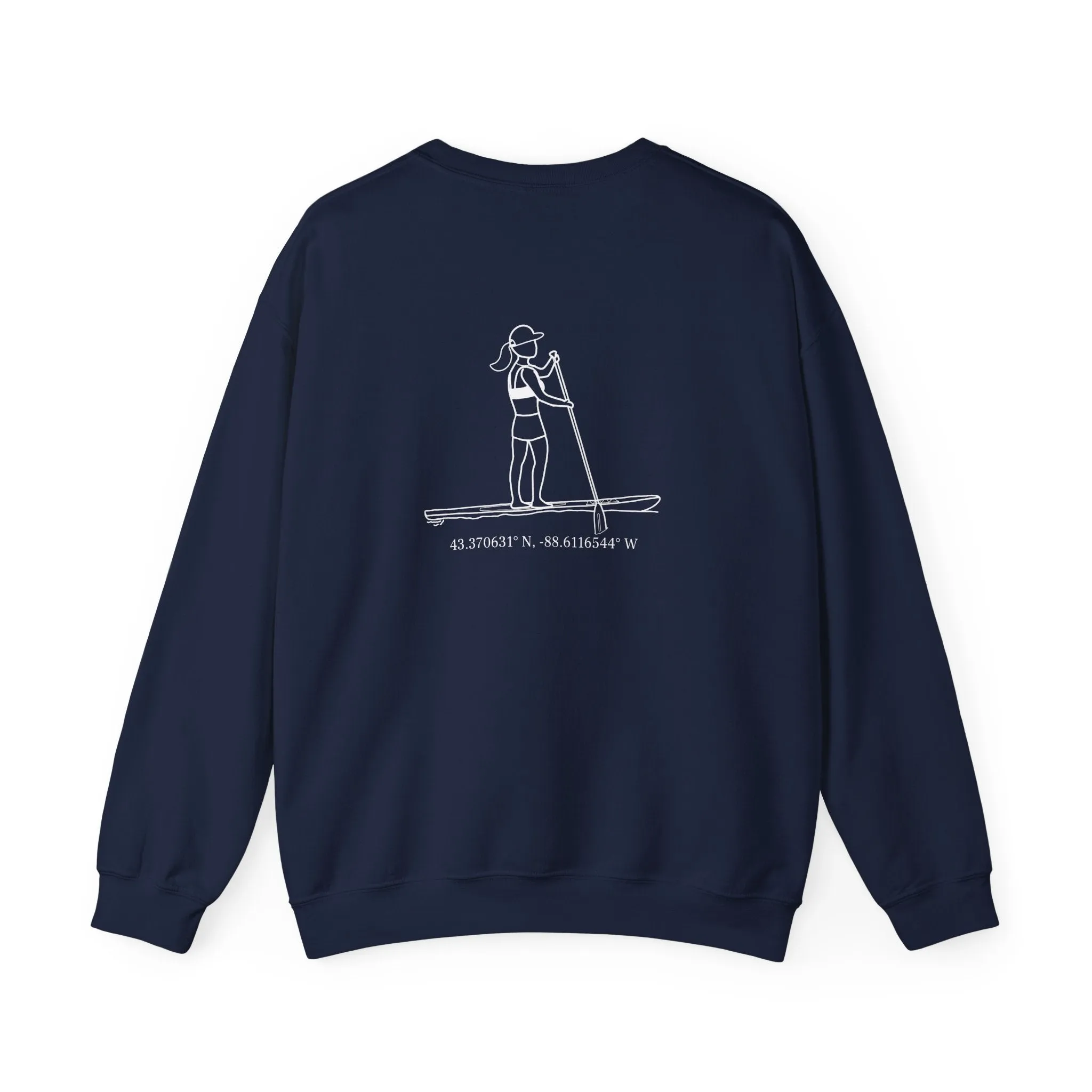 Paddle Board Girl - Sinissippi Lake Unisex Heavy Blend™ Crewneck Sweatshirt