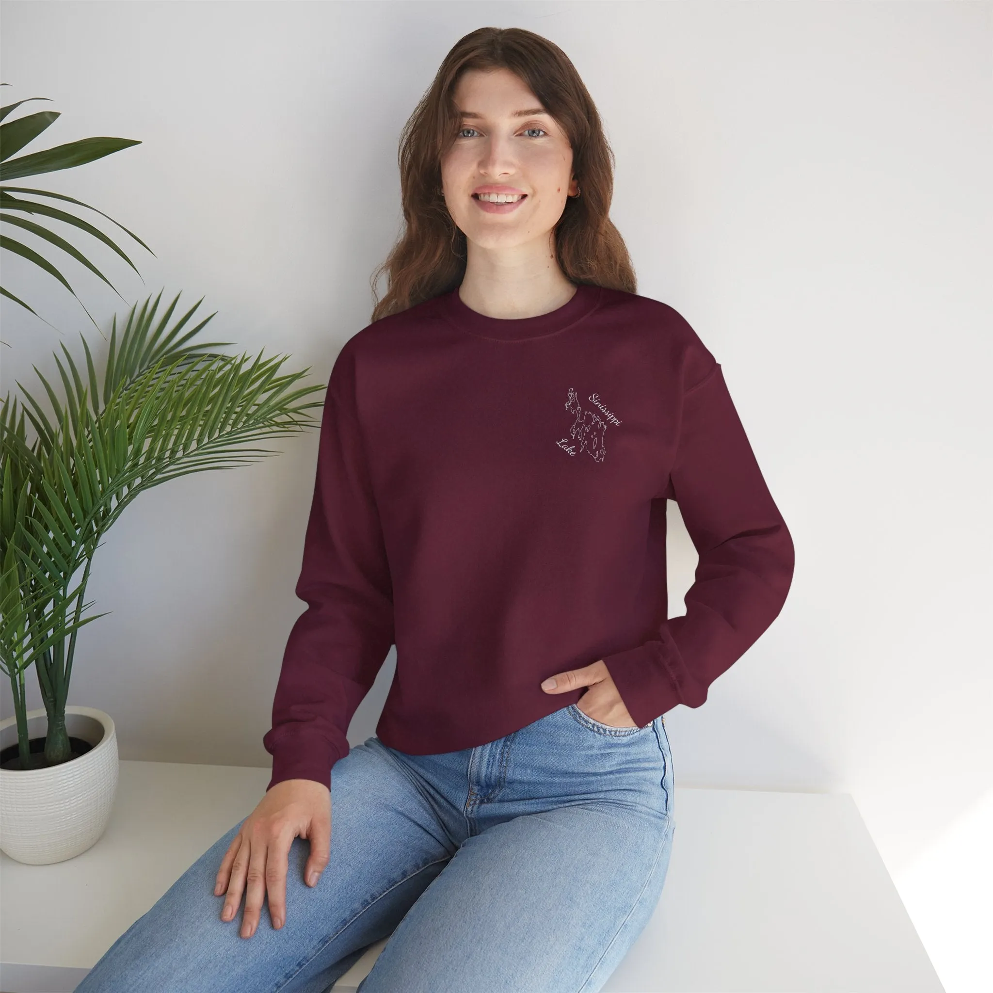 Paddle Board Girl - Sinissippi Lake Unisex Heavy Blend™ Crewneck Sweatshirt