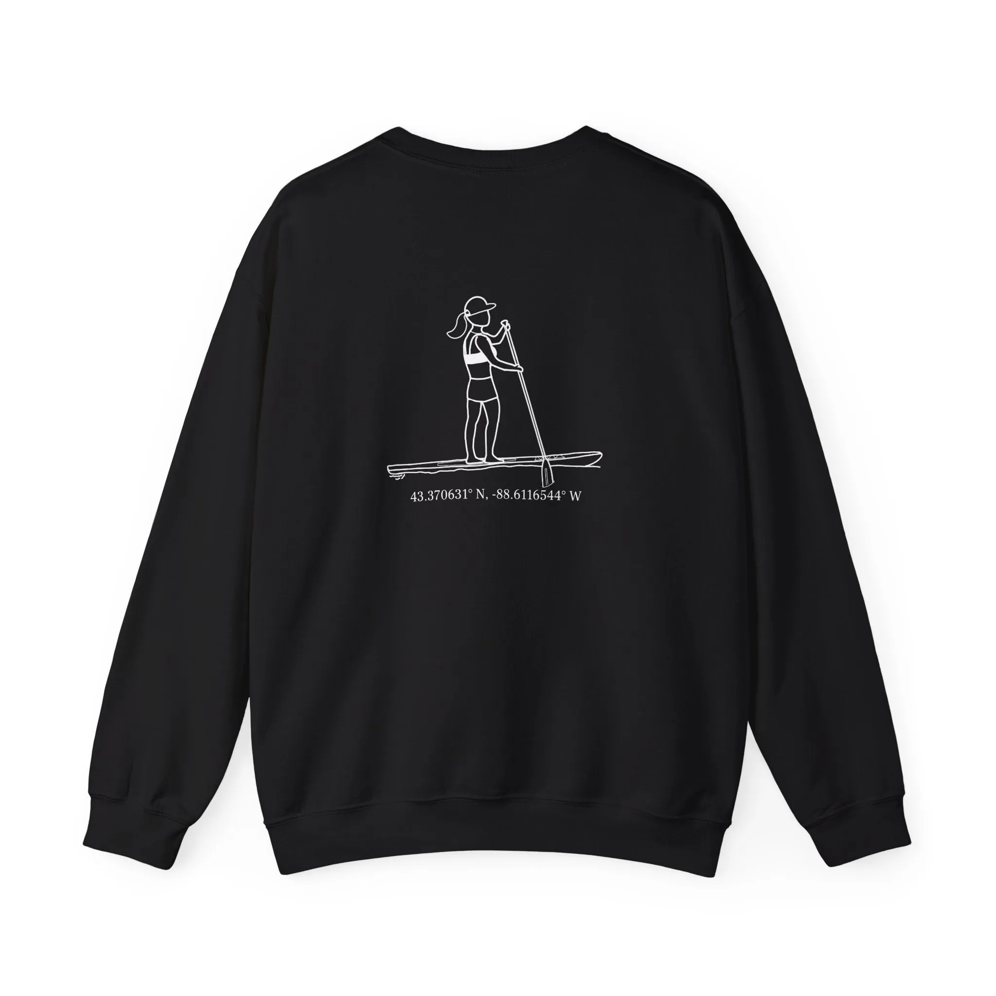 Paddle Board Girl - Sinissippi Lake Unisex Heavy Blend™ Crewneck Sweatshirt