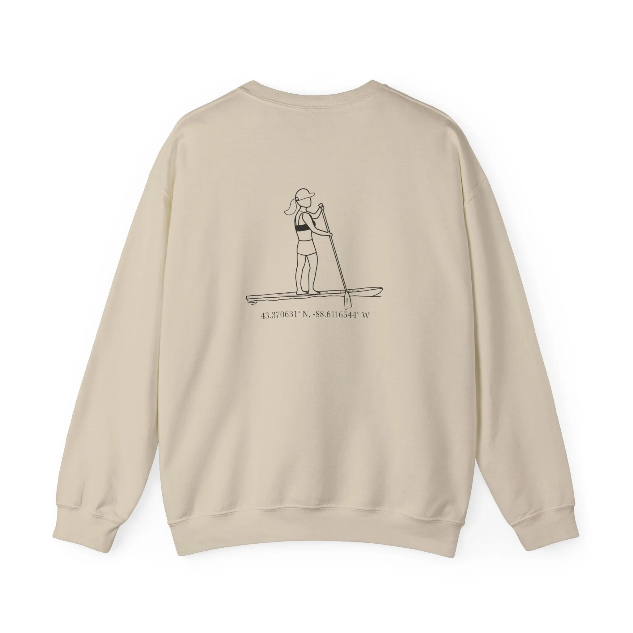 Paddle Board Girl - Sinissippi Lake Unisex Heavy Blend™ Crewneck Sweatshirt