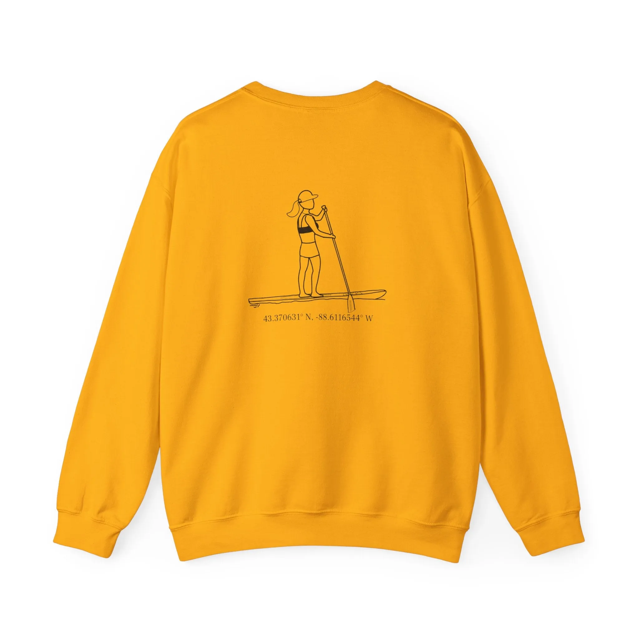 Paddle Board Girl - Sinissippi Lake Unisex Heavy Blend™ Crewneck Sweatshirt