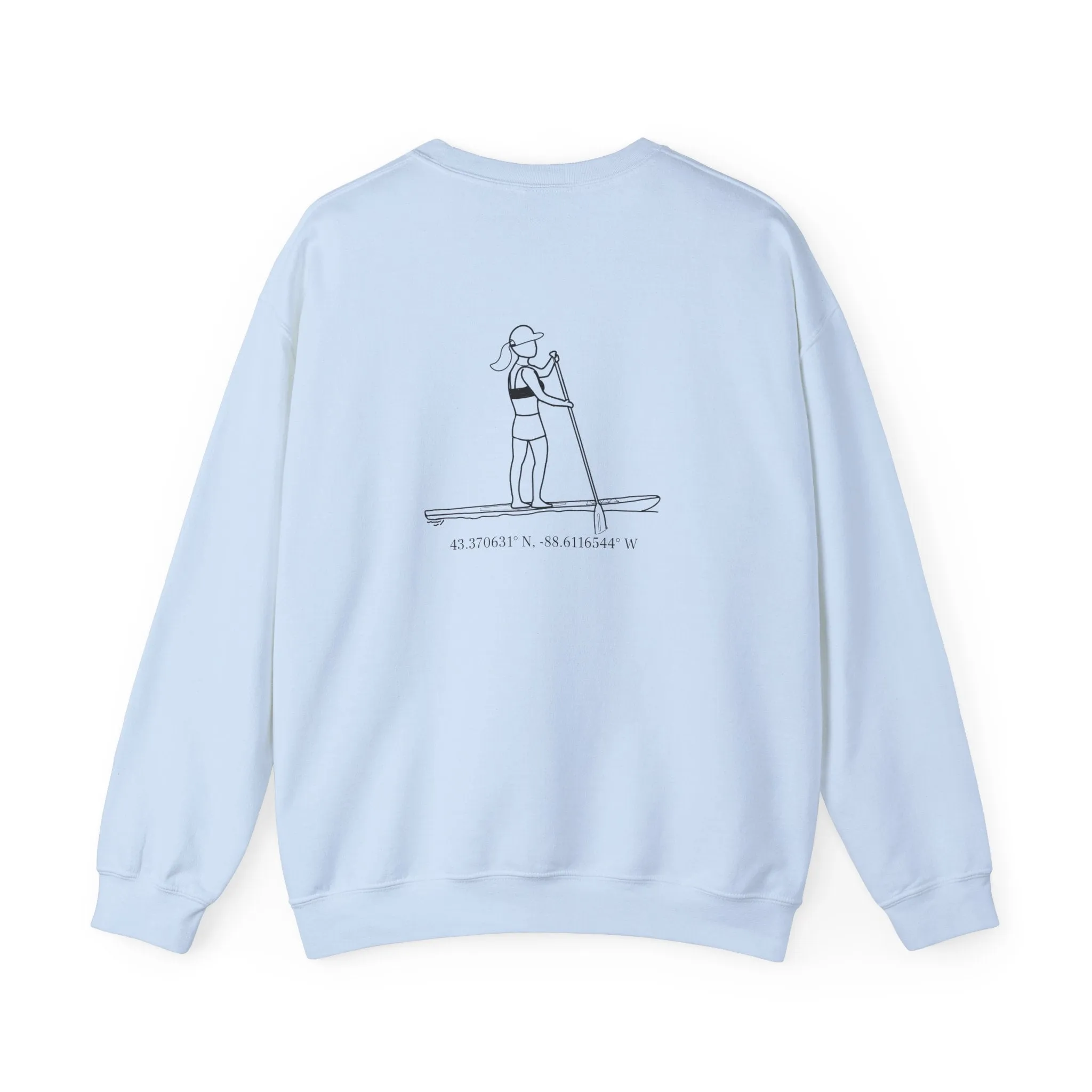 Paddle Board Girl - Sinissippi Lake Unisex Heavy Blend™ Crewneck Sweatshirt