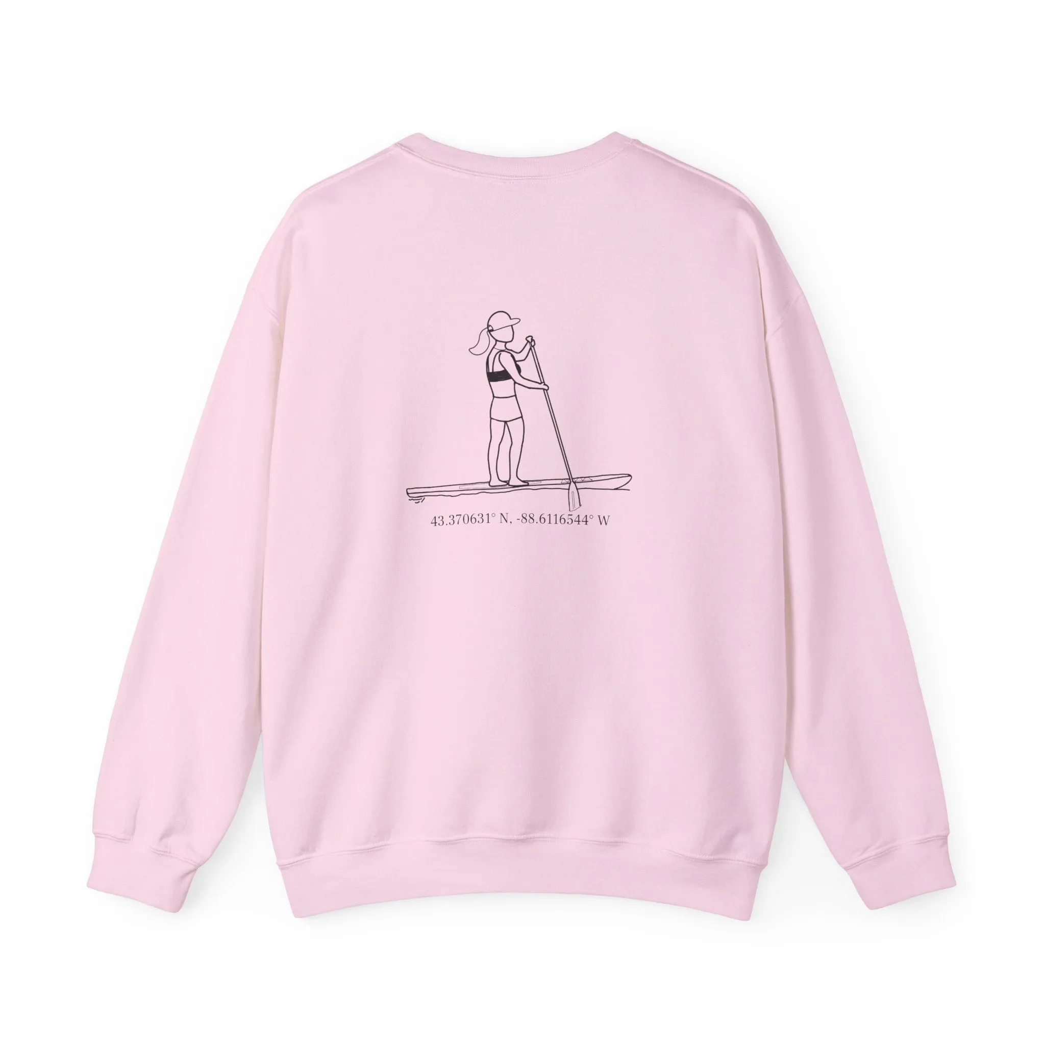 Paddle Board Girl - Sinissippi Lake Unisex Heavy Blend™ Crewneck Sweatshirt