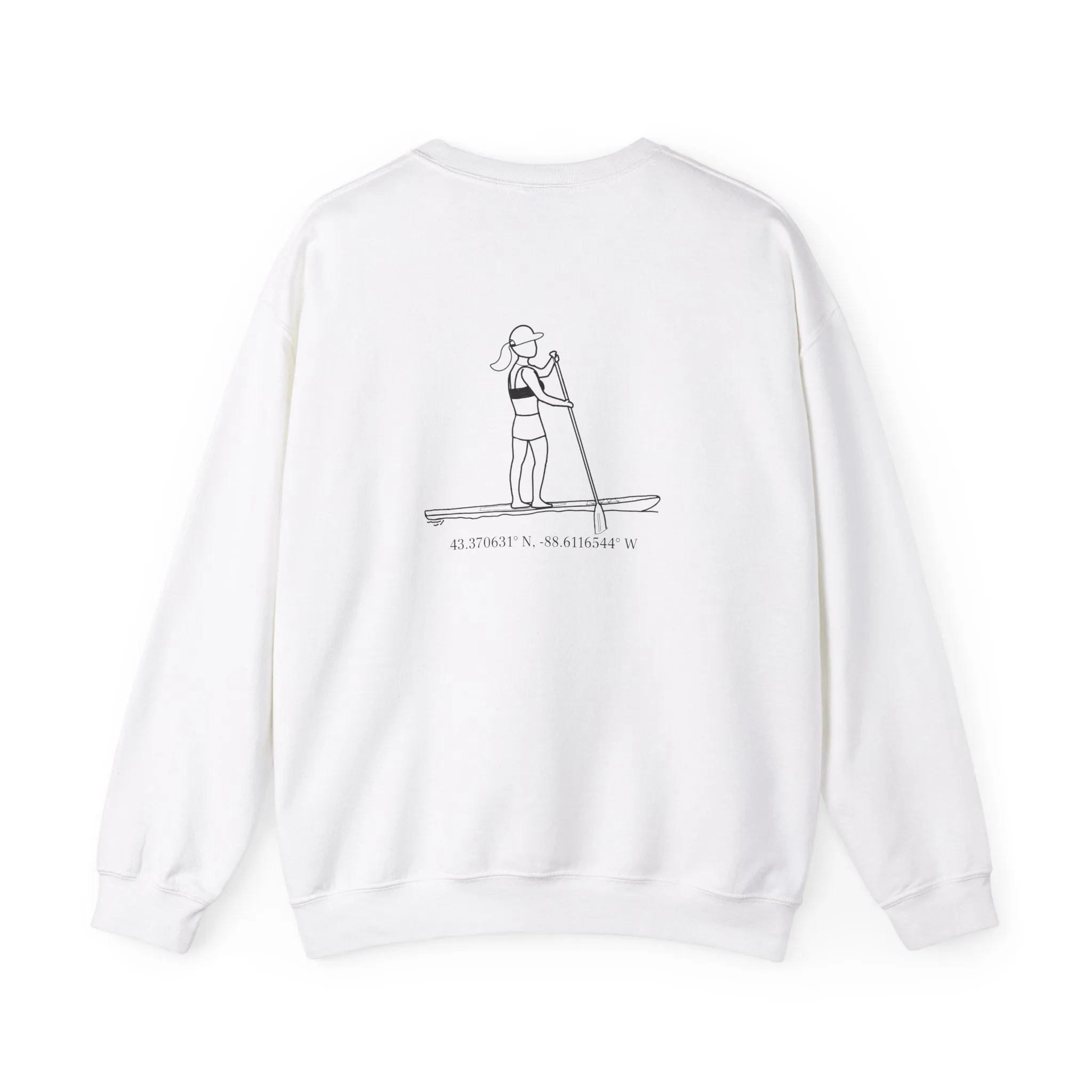 Paddle Board Girl - Sinissippi Lake Unisex Heavy Blend™ Crewneck Sweatshirt