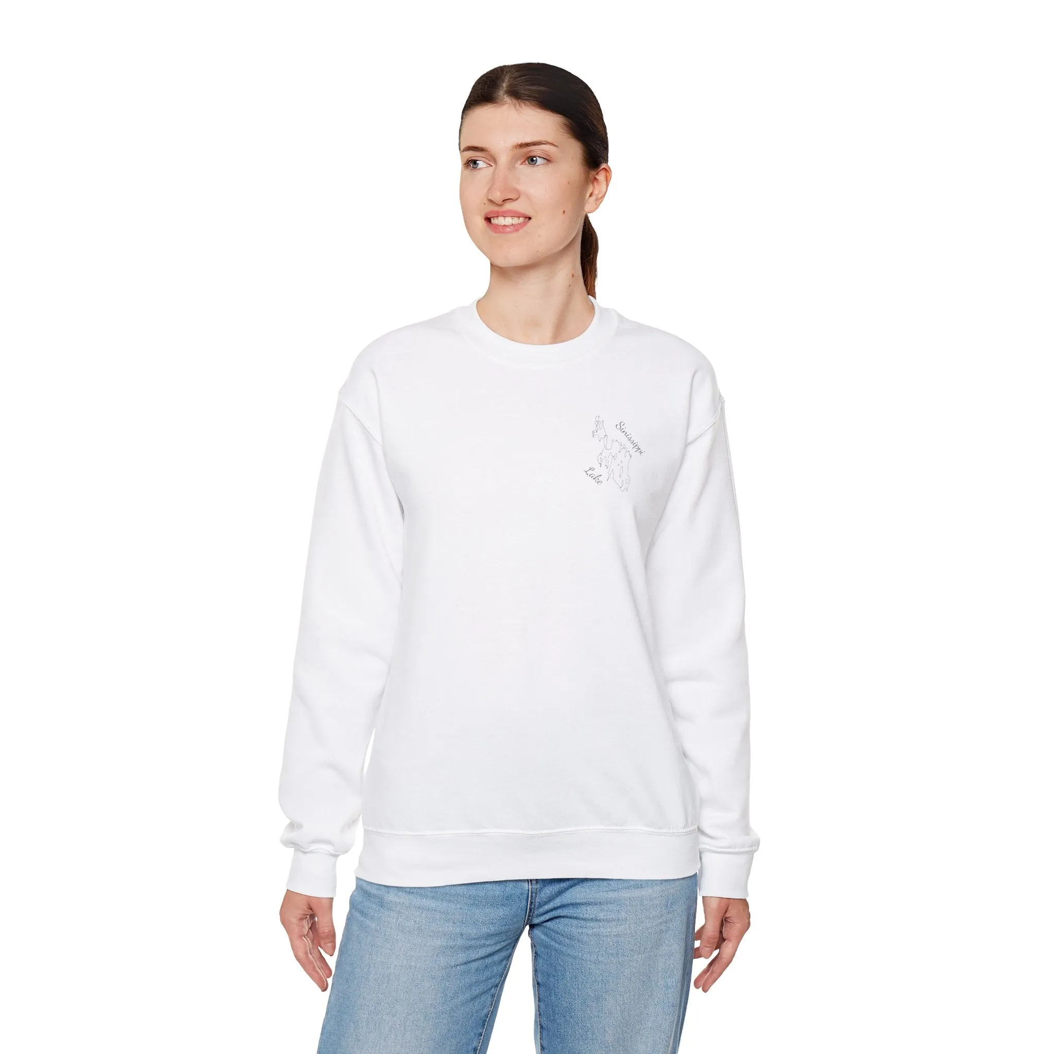 Paddle Board Girl - Sinissippi Lake Unisex Heavy Blend™ Crewneck Sweatshirt