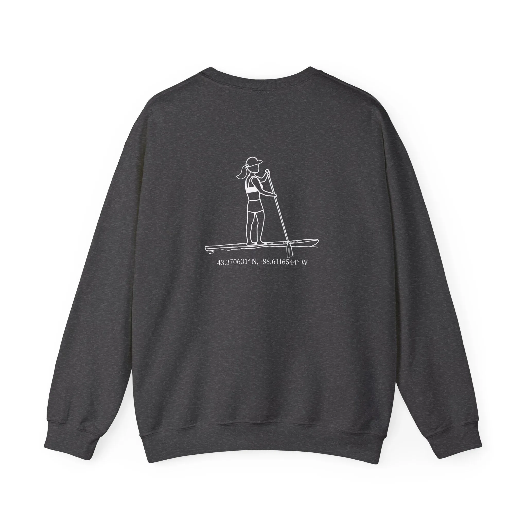 Paddle Board Girl - Sinissippi Lake Unisex Heavy Blend™ Crewneck Sweatshirt