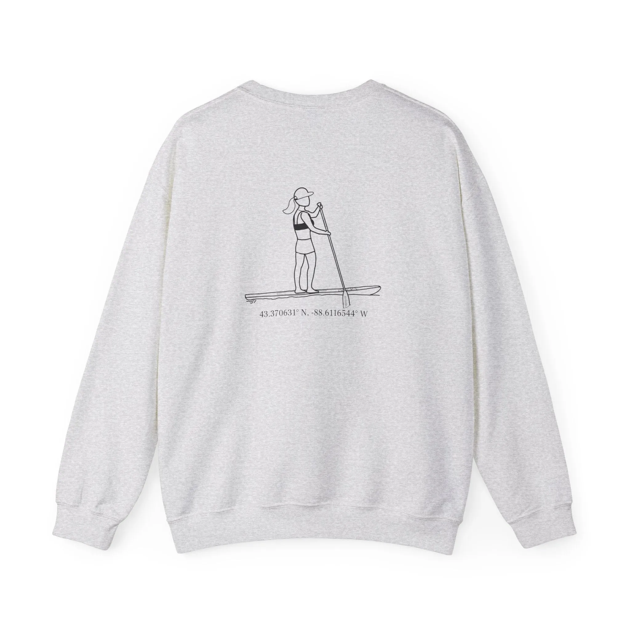 Paddle Board Girl - Sinissippi Lake Unisex Heavy Blend™ Crewneck Sweatshirt