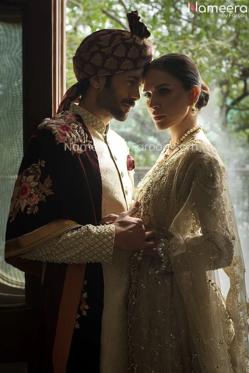 Pakistani Mens Kurta Designer Sherwani for Groom #GN60