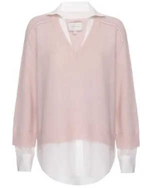 Paloma and White V Neck Layered Pullover